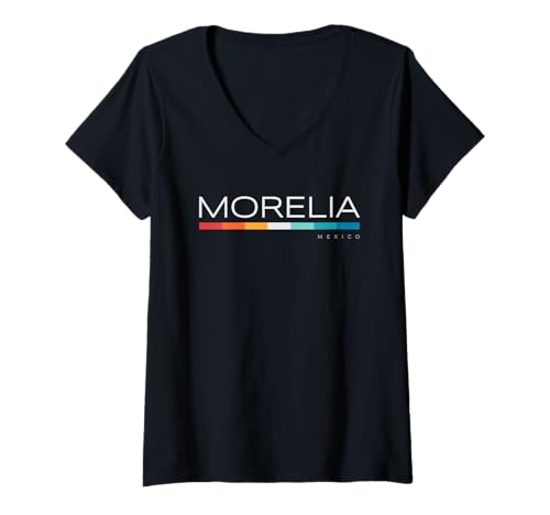 Damen Morelia Mexiko T-Shirt mit V-Ausschnitt Damen Morelia Mexiko T-Shirt mit V-Ausschnitt von Morelia Designs