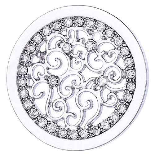 Morella Damen Coin 33 mm Ornament Zirkonia silber von Morella