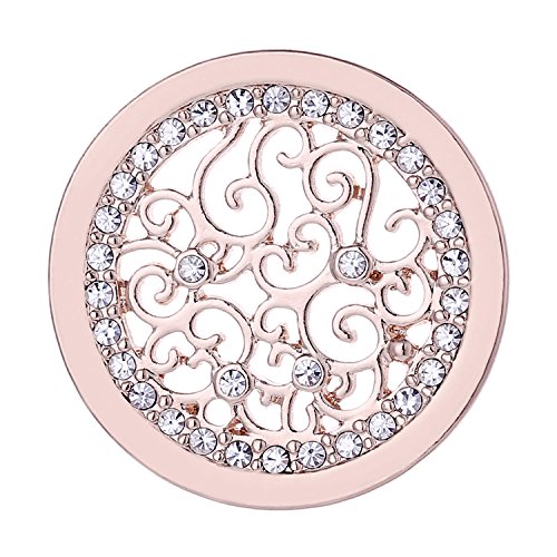 Morella Damen Coin 33 mm Zirkonia Ornament rosegold von Morella