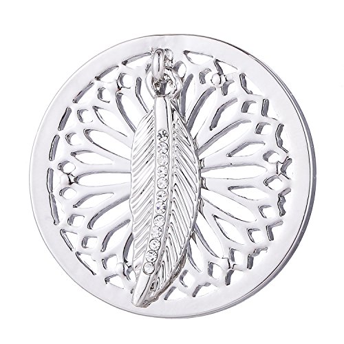 Morella Damen Coin Silber Traumfänger mit Feder 33 mm von Morella