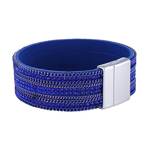 Morella Damen Glitzerarmband veredelt mit Zirkoniasteinen und Elementen Magnetverschluss blau Morella Damen Glitzerarmband veredelt mit Zirkoniasteinen und Elementen Magnetverschluss blau von Morella