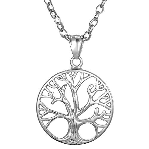 Morella Damen Halskette 70 cm mit Anhänger Lebensbaum Hoffnung Silber im Schmuckbeutel von Morella