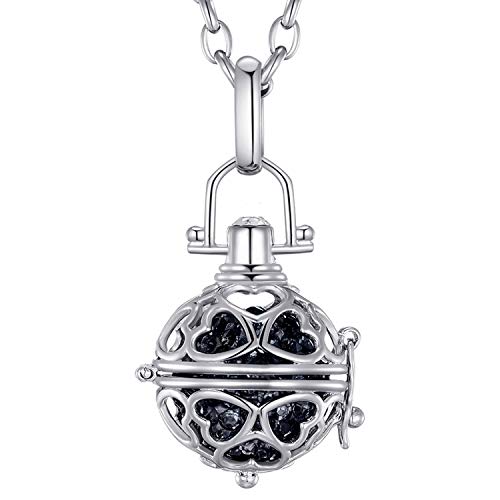Morella Damen Halskette Edelstahl 70 cm mit Herz-Kugel Anhänger und Klangkugel Zirkonia schwarz Ø 16 mm in Schmuckbeutel Morella Damen Halskette Edelstahl 70 cm mit Herz-Kugel Anhänger und Klangkugel Zirkonia schwarz Ø 16 mm in Schmuckbeutel von Morella