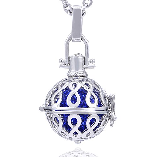 Morella Damen Schutzengel Halskette Edelstahl 70 cm mit Anhänger Unendlichkeit und Klangkugel Zirkonia blau Ø 16 mm in Schmuckbeutel Morella Damen Schutzengel Halskette Edelstahl 70 cm mit Anhänger Unendlichkeit und Klangkugel Zirkonia blau Ø 16 mm in Schmuckbeutel von Morella