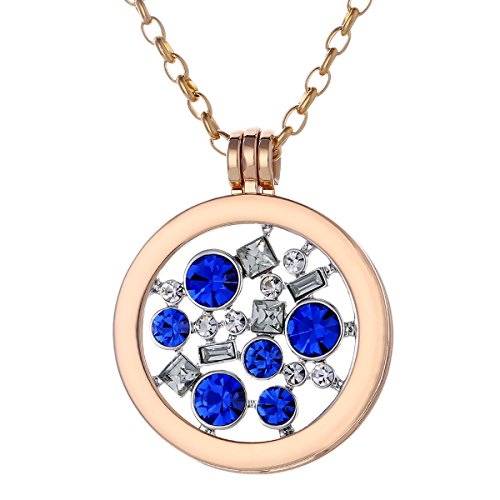 Morella Halskette Damen Gold 70 cm Edelstahl mit Anhänger und Coin 33 mm in Schmuckbeutel Glitzerwelt blau Silber Morella Halskette Damen Gold 70 cm Edelstahl mit Anhänger und Coin 33 mm in Schmuckbeutel Glitzerwelt blau Silber von Morella