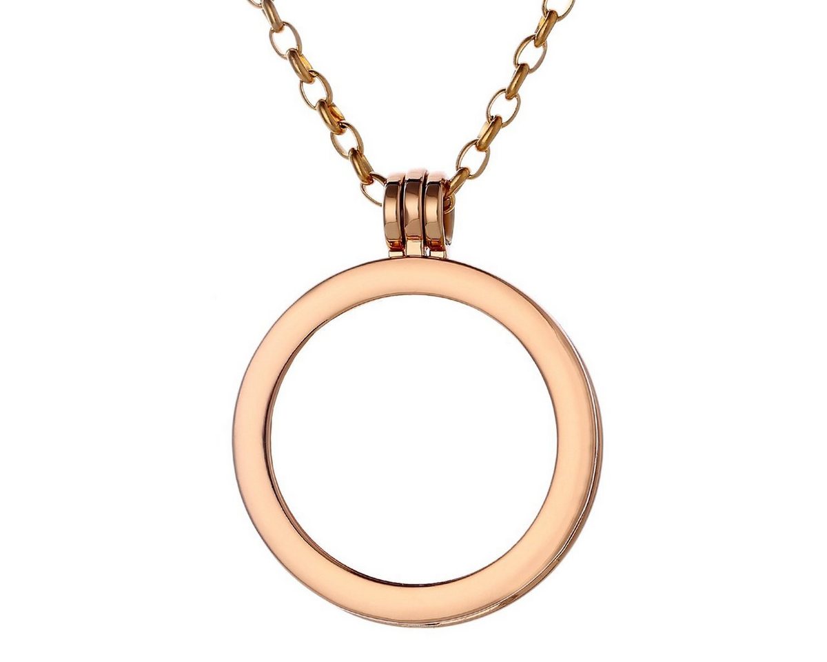 Morella Kette mit Anhänger Damen Halskette 70 cm für Coins 33 mm (1-tlg), Goldfarbene Kette, Coin Carrier, im Samtbeutel von Morella