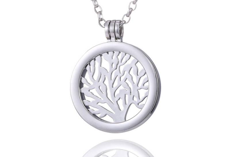 Morella Kette mit Anhänger Damen Halskette 70 cm mit Coin 33 mm (2-tlg), Silberkette inkl. austauschbarem Coin, im Samtbeutel von Morella