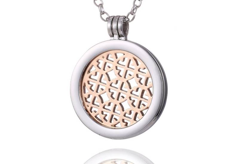 Morella Kette mit Anhänger Damen Halskette 70 cm mit Coin 33 mm (2-tlg), Silberkette inkl. austauschbarem Coin, im Samtbeutel von Morella