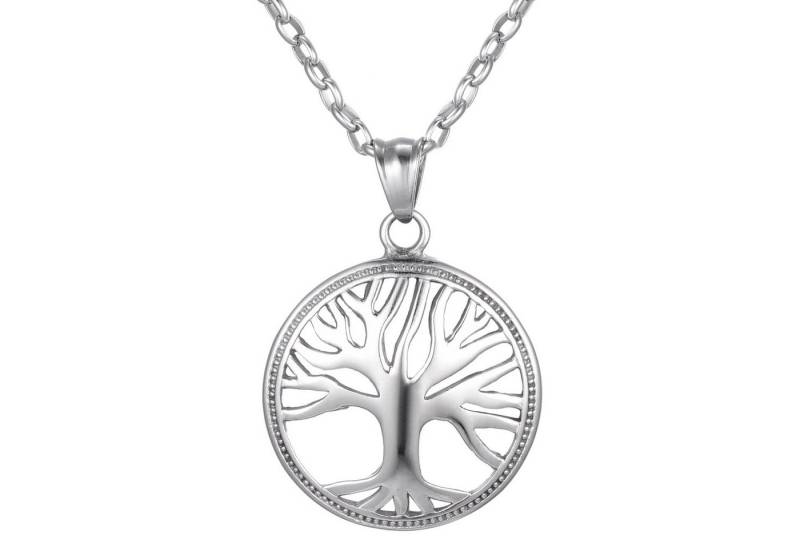 Morella Kette mit Anhänger Halskette 70 cm mit Anhänger (1-tlg), Silberne Kette mit Lebensbaum, im Samtbeutel von Morella