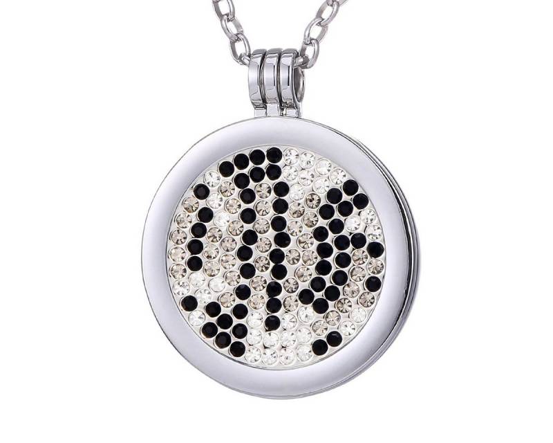 Morella Kette mit Anhänger Halskette 70 cm mit Coin Amulett 33 mm (2-tlg), Silberne Kette inkl. austauschbarem Coin, im Samtbeutel von Morella