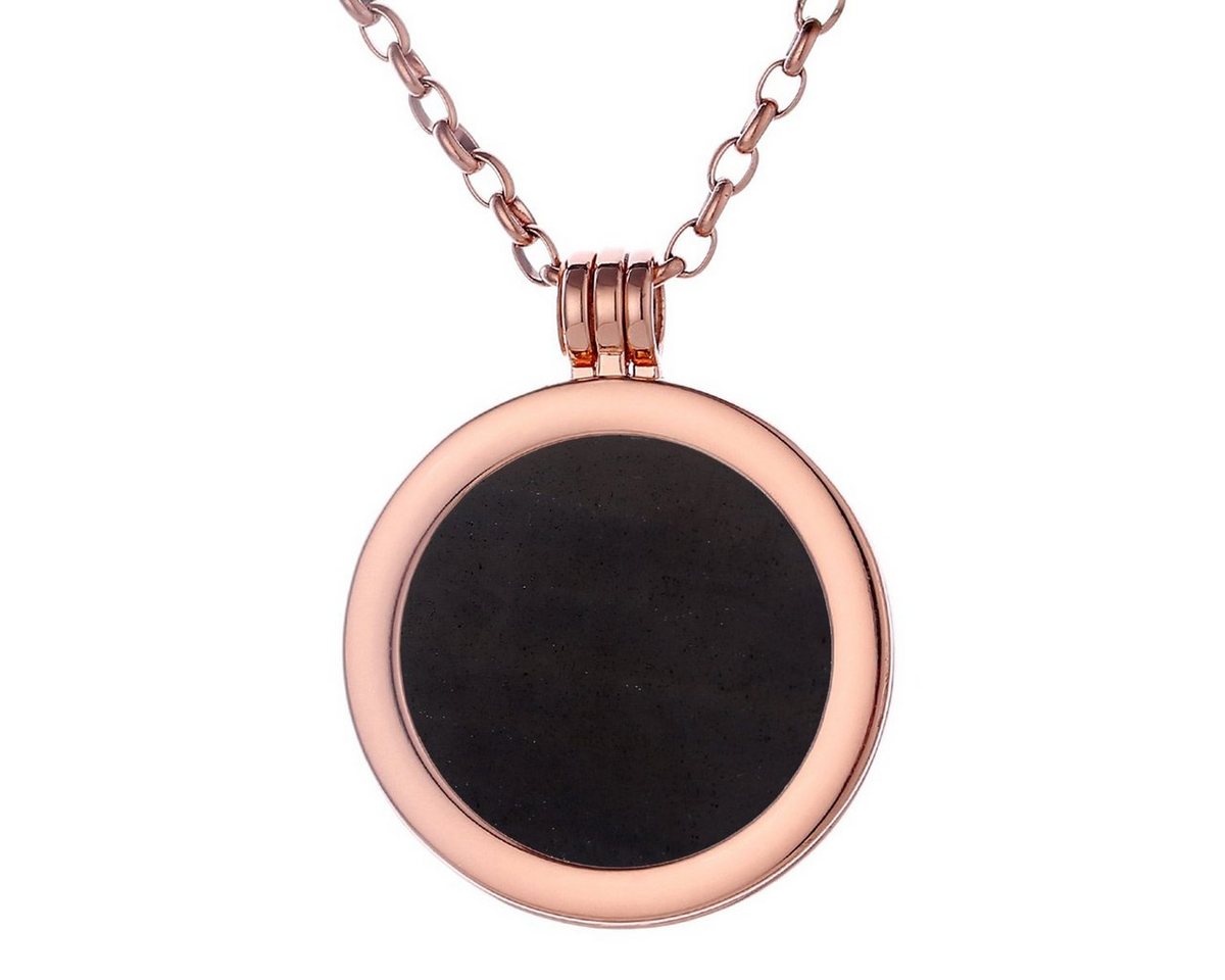 Morella Kette mit Anhänger Halskette roségold mit Chakren Scheibe 33 mm (2-tlg), Samtbeutel von Morella