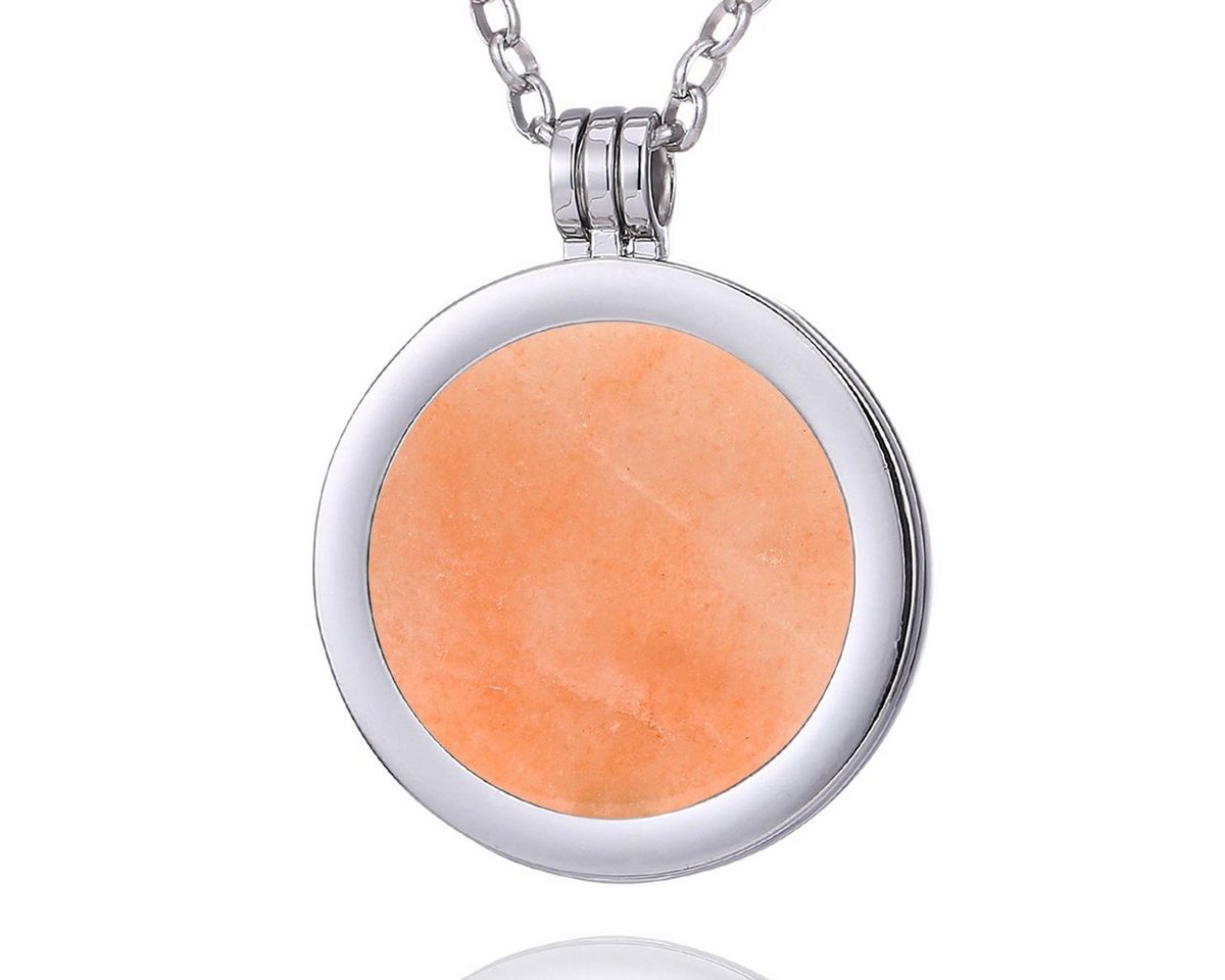 Morella Kette mit Anhänger Halskette silber mit Chakra Münze 33 mm (2-tlg), Samtbeutel von Morella