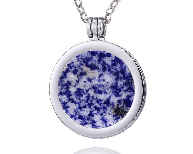 Morella Kette mit Anhänger Halskette silber mit Chakra Münze 33 mm (2-tlg), Samtbeutel von Morella