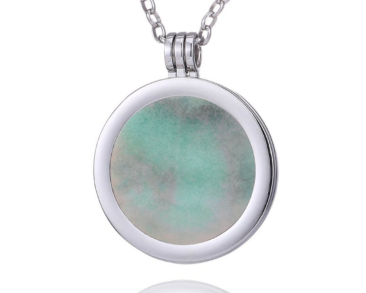 Morella Kette mit Anhänger Halskette silber mit Chakra Münze 33 mm (2-tlg), Samtbeutel von Morella