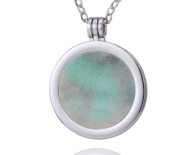 Morella Kette mit Anhänger Halskette silber mit Chakra Münze 33 mm (2-tlg), Samtbeutel von Morella