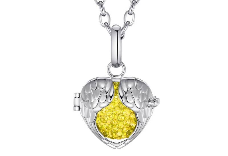 Morella Kette mit Anhänger Morella® Damen Halskette Edelstahl 70 cm mit Engelsflügel Anhänger (2-tlg), Samtbeutel von Morella