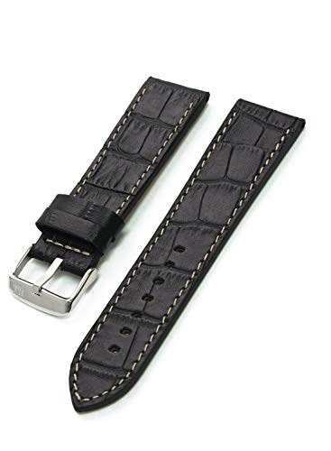 Armband Plain Druck Alligator schwarz Unisex 24 mm Uhrenarmband Uhrband Morellato von Morellato