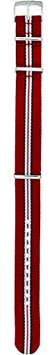 Uhrenarmband NATO Gewebe Klebeband canneté weiß rot blau Ansa 20 mm Uhrenarmband Omega Tag Heuer Rolex Tudor. Morellato von Morellato