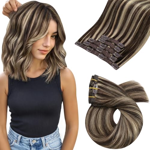 Moresoo Echthaar Extensions Clip Braun Mischen Karamellblond Clip in Extensions Echthaar Günstig Für Frauen Dunkelbraun Haar Extensions Echthaar für kurzes Haar 80g 5 Stücke 25cm 4P27 Moresoo Echthaar Extensions Clip Braun Mischen Karamellblond Clip in Extensions Echthaar Günstig Für Frauen Dunkelbraun Haar Extensions Echthaar für kurzes Haar 80g 5 Stücke 25cm 4P27 von Moresoo