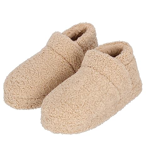 Morethansocks - Hausschuhe Damen Teddy - Shine - Beige - Größe 39/40 - Hausschuhe Damen - Hohe Hausschuhe von Morethansocks