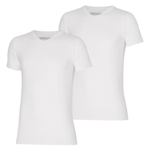 Morethansocks - Herren T-Shirt aus Bambus mit V-Ausschnitt - 2er-Pack - Weiß - Größe M - Herren T-Shirt - Unterhemd Herren - T-Shirt Herren Morethansocks - Herren T-Shirt aus Bambus mit V-Ausschnitt - 2er-Pack - Weiß - Größe M - Herren T-Shirt - Unterhemd Herren - T-Shirt Herren von Morethansocks