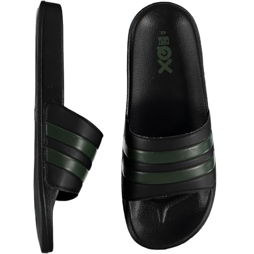 Morethansocks XQ - Flip Flops Herren - Streifen - Schwarz/Armee - Größe 44 -Badeschuhe Hausschuhe - Slippers Sommer Slide Pantoletten - Badelatschen Strand - Indoor/Outdoor Morethansocks XQ - Flip Flops Herren - Streifen - Schwarz/Armee - Größe 44 -Badeschuhe Hausschuhe - Slippers Sommer Slide Pantoletten - Badelatschen Strand - Indoor/Outdoor von Morethansocks