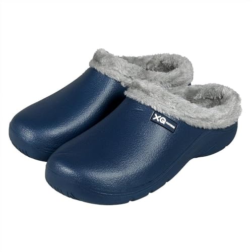 Morethansocks XQ - Gartenclogs Herren - Kunstfell - Marineblau - Größe 44 - Gartenschuhe - Gartenclogs Herren - Gartenclogs Herren - Gartenschuhe von Morethansocks