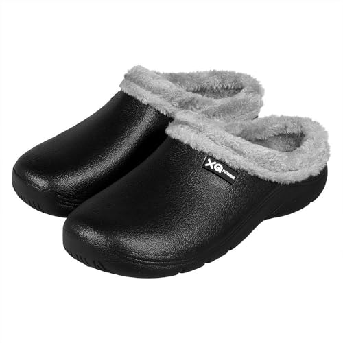 Morethansocks XQ - Gartenclogs Herren - Kunstfell - Schwarz - Größe 45 - Gartenschuhe - Gartenclogs Herren - Gartenclogs Herren - Gartenschuhe von Morethansocks