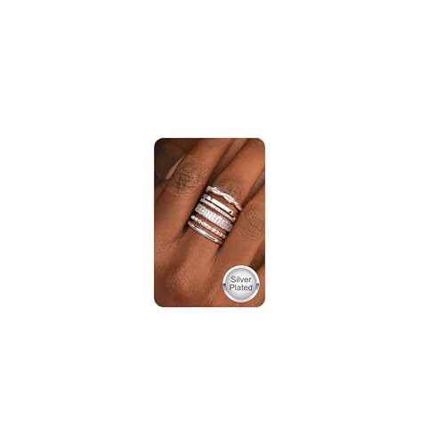 Anlaufgeschützte, stapelbare Silber-Ringe für Damen – 14 Karat vergoldet, wasserdicht, stapelbar, dünne, klobige Bänder, CZ-Daumenring-Set, 2–4 mm, Versprechens- und Verlobungsringe, Größe 54 Anlaufgeschützte, stapelbare Silber-Ringe für Damen – 14 Karat vergoldet, wasserdicht, stapelbar, dünne, klobige Bänder, CZ-Daumenring-Set, 2–4 mm, Versprechens- und Verlobungsringe, Größe 54 von Morfetto