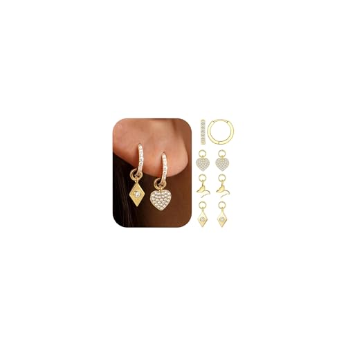 Morfetto Creolen Silber 925 Klein und Charme Set für Damen Hypoallergen Ohrringe Silber 925 14K Gold Klein Huggie Goldene Ohrringe Creolen Damen Schmetterling Morfetto Creolen Silber 925 Klein und Charme Set für Damen Hypoallergen Ohrringe Silber 925 14K Gold Klein Huggie Goldene Ohrringe Creolen Damen Schmetterling von Morfetto