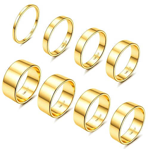 Morfetto 8 Stück 14 Karat Gold gefüllte Ringe Edelstahl Stapelringe für Frauen Mädchen Statement Bands Einfacher Fingerring Dünner Goldring Set 7 Flach Morfetto 8 Stück 14 Karat Gold gefüllte Ringe Edelstahl Stapelringe für Frauen Mädchen Statement Bands Einfacher Fingerring Dünner Goldring Set 7 Flach von Morfetto