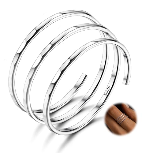 Morfetto Blattringe aus 925er Sterlingsilber, verstellbar, Vintage-Ring für Damen und Herren, breiter Statement-Ring, offen, stapelbar, Daumenringe, Liner Morfetto Blattringe aus 925er Sterlingsilber, verstellbar, Vintage-Ring für Damen und Herren, breiter Statement-Ring, offen, stapelbar, Daumenringe, Liner von Morfetto