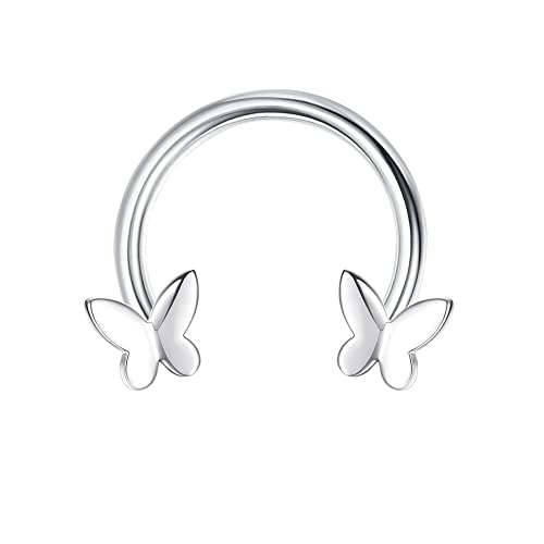 Morfetto Süßer Septum Schmuck Stern Septum Ring 16G Septum Ringe Edelstahl Cool Septum Ringe Herz Schmetterling Septum Ring Schmetterling von Morfetto