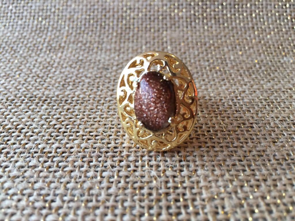 Gold Vergoldet Tigerauge Und Mondstein Filigraner Ring Gold Vergoldet Tigerauge Und Mondstein Filigraner Ring von Morfunk
