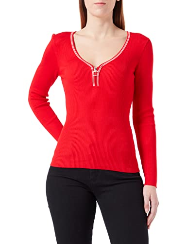 Morgan Damen 231-Mänzi Pullover, Leuchtendes Rot/Off White, Large von Morgan