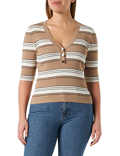 Morgan Damen 231-Mino Pullover, Elfenbein/Camel, Medium von Morgan