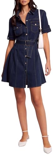 Morgan Kurzes Skater-Kleid aus Jeansstoff Brut 42 von Morgan