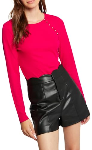 Morgan Geripptes Langarm-T-Shirt FUCHSIA M von Morgan