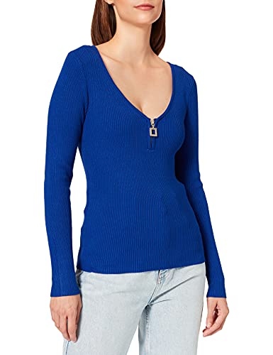 Morgan Langarm-Pullover mit Reißverschluss Electric Blue (Elektrisches Blau) M von Morgan