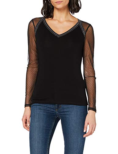Morgan Damen Longues plumetis Teofil T-Shirt, Schwarz, Small von Morgan