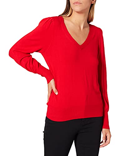Morgan Damen Pull COL V Manches FANTAISIES 212-MOTEUR Pullover, rot, Medium von Morgan
