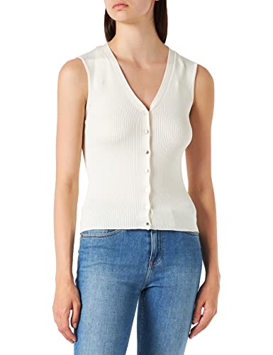 Morgan Damen SANS Manche EN COTE ET Bouton Dore 221-MJEN Feiner Pull-Messgerät, MC, elfenbeinfarben, Large von Morgan