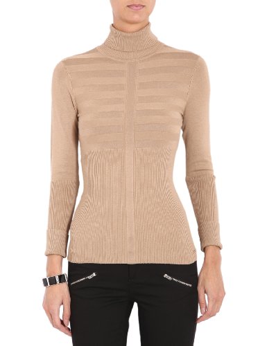 Morgan Damen Sweater 132-MENTOS.M, Rollkragen, Uni, Braun (Camel), 36 (Herstellergröße: S) von Morgan