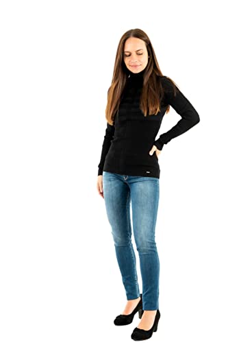 Morgan Damen Sweater 132-MENTOS.M, Rollkragen, Uni, Schwarz, 36 (Herstellergröße: S) von Morgan
