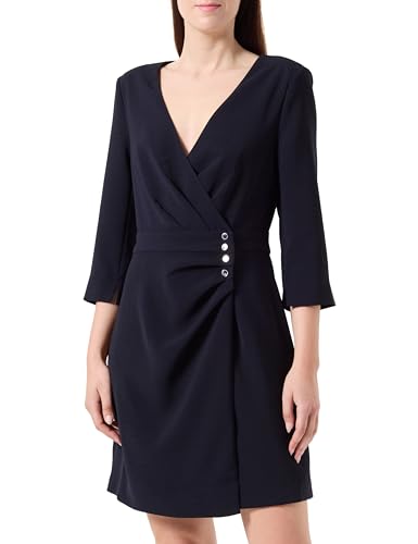 Morgan Drapiertes Wickelkleid mit 3/4 Ärmeln Marine 34 von Morgan