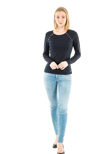 Morgan Geripptes Langarm-T-Shirt Marine XS von Morgan