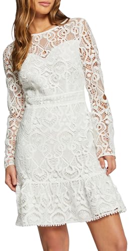 Morgan Kurzes Kleid mit Spitze Off White 38 von Morgan
