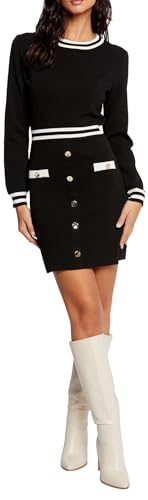 Morgan Tailliertes Pulloverkleid mit Knöpfen Schwarz L Morgan Tailliertes Pulloverkleid mit Knöpfen Schwarz L von Morgan