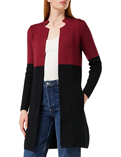 Morgan Women's Gilet Long MBLOCK Cardigan Sweater, Mehrfarbig (Bordeaux/Noir), Medium von Morgan