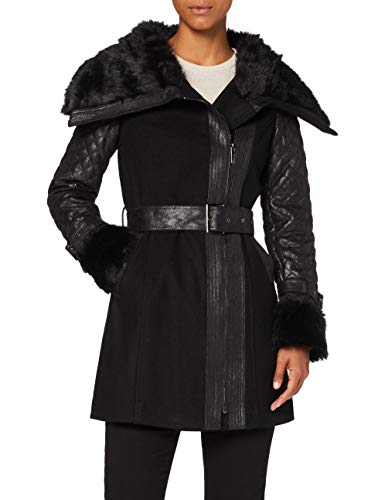 Morgan Women's Manteau col Imitation Fourrure GEFROU Faux Fur Coat, Schwarz, 38 (Herstellergröße: 40) von Morgan